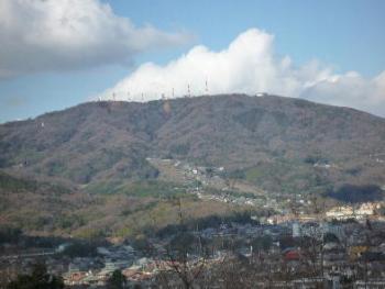 デイルームからは生駒山が綺麗に見えた