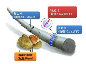 微小粒子状物質・PM2.5とは（出典：U.S. EPA資料）