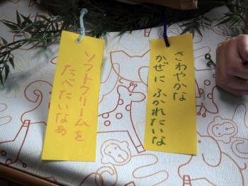 ファイル名: 20140704-01.jpg
ファイルサイズ: 79.9KB
→クリックで元のサイズを表示 かわいい願い事になって良かったぁ。