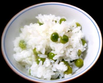 豆ごはん　甘くて柔らかいし美味しかった。