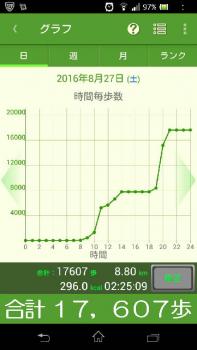 今日は、いつもより動いたので17,000歩超え～