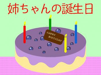 姉ちゃんの誕生日を祝ってケーキを食べた